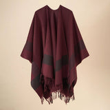 FASHIONABLE WARM STRIPED COLOR MATCHING SHAWL_CWMM2087