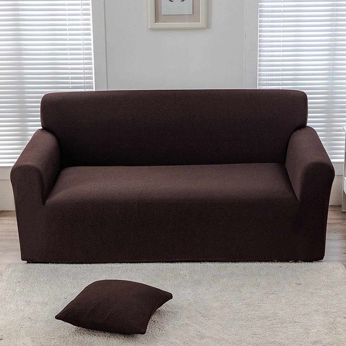 Waterproof Waffle Plush Sofa Cover, Full Wrap_Cwmm8307