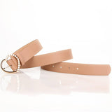 Elegant Heart-Shaped Pearl Needle-Buckle Belt