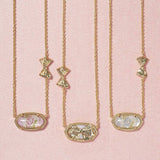 NEW RETRO GOLD BOW FLOWER NECKLACE FOR WOMEN_CWMM3758