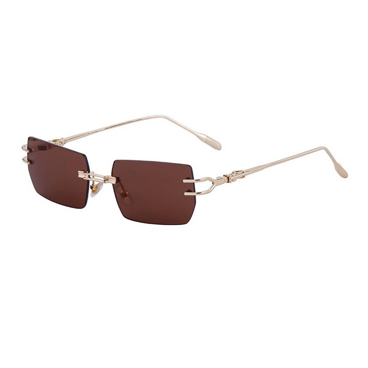 RIMLESS CUT SQUARE FRAME SUNGLASSES_CWASG0679
