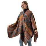 FLORAL CAPE FAUX CASHMERE WARM SCARF SHAWL_CWASC2243