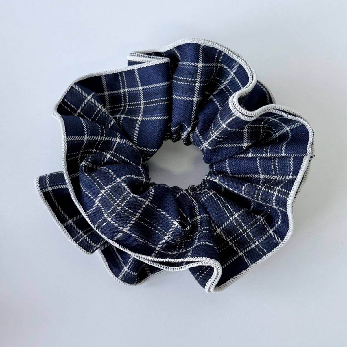 Plaid Scrunchie British Lazy Style Hair Tie_Cwaha07942