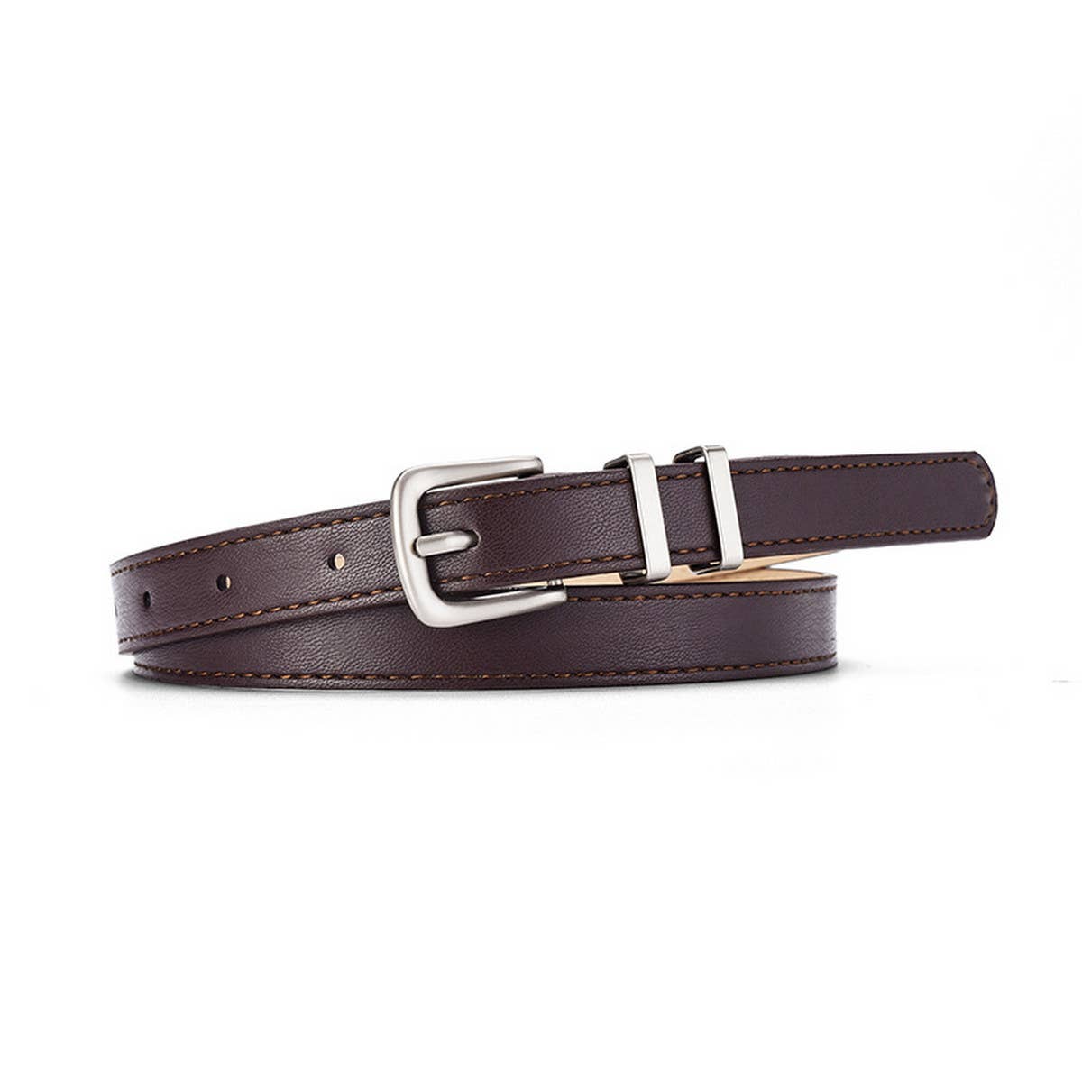 SIMPLE NEW MULTI COLOR SILVER BUCKLE BELT_CWABE0586
