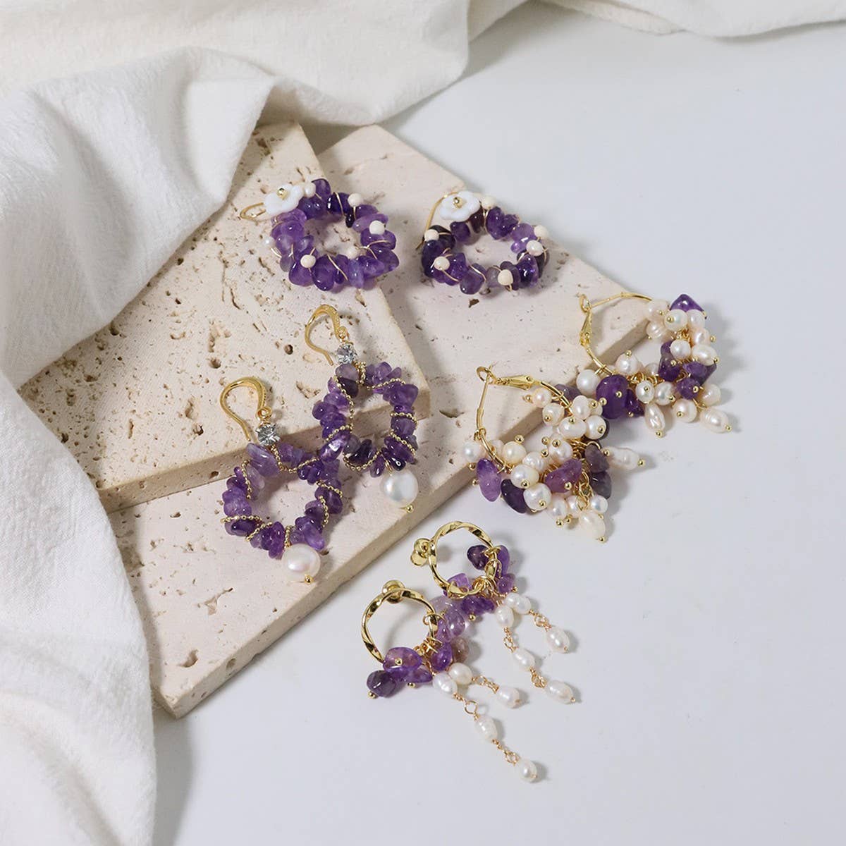 SIMPLE AND VERSATILE HIGH END PURPLE EARRINGS_CWAJE3771