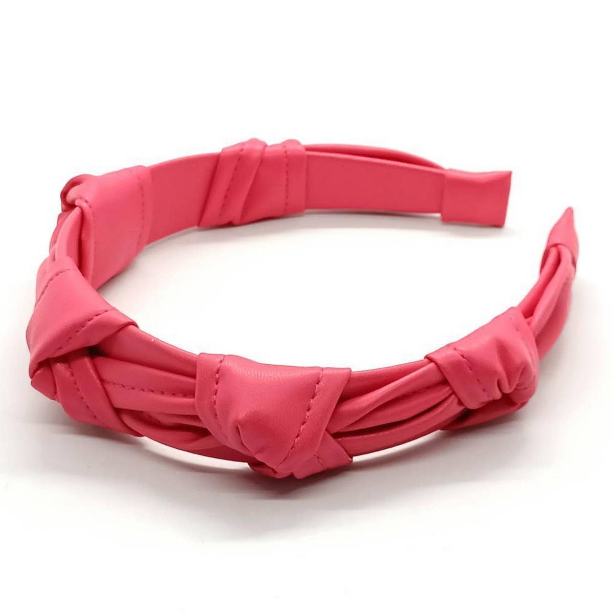 PASTEL MORANDI PU LEATHER KNOT HEADBAND_CWAHA6342