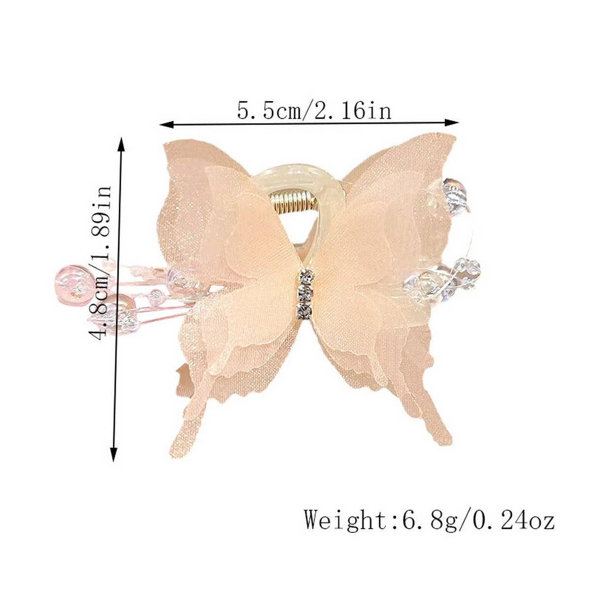 SWEET RHINESTONE BUTTERFLY MINI CLAW SPARKLY CLIP_CWAHA2303