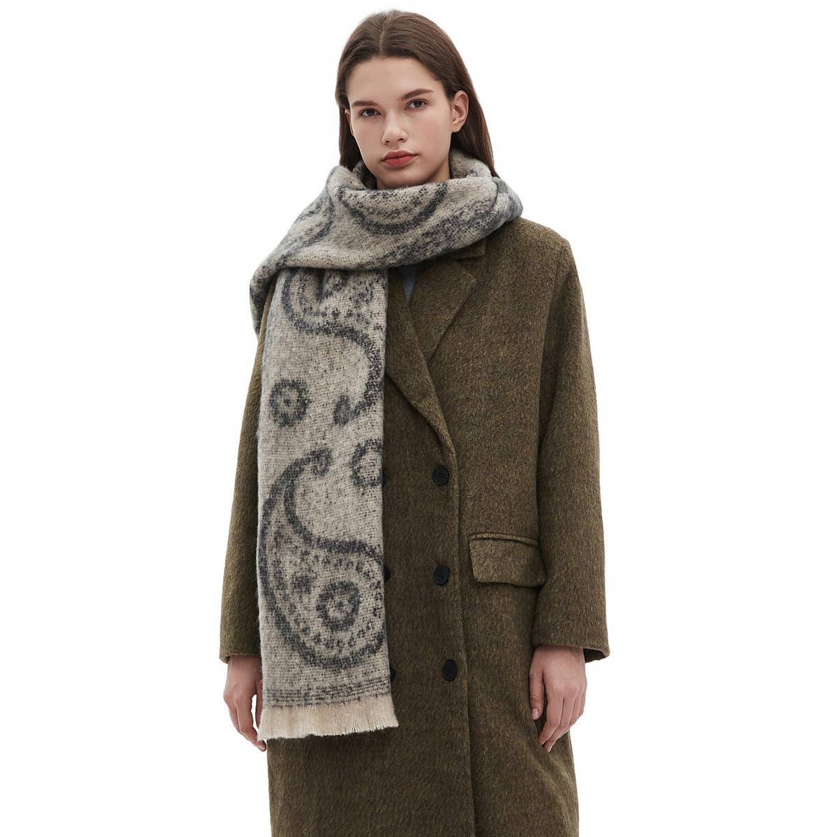 PAISLEY JACQUARD SCARF UNISEX WINTER SHAWL WRAP_CWASC0862