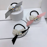 BRAIDED PEARL HAIR TIE NEW ELASTIC HAIR BAND_CWAHA6882