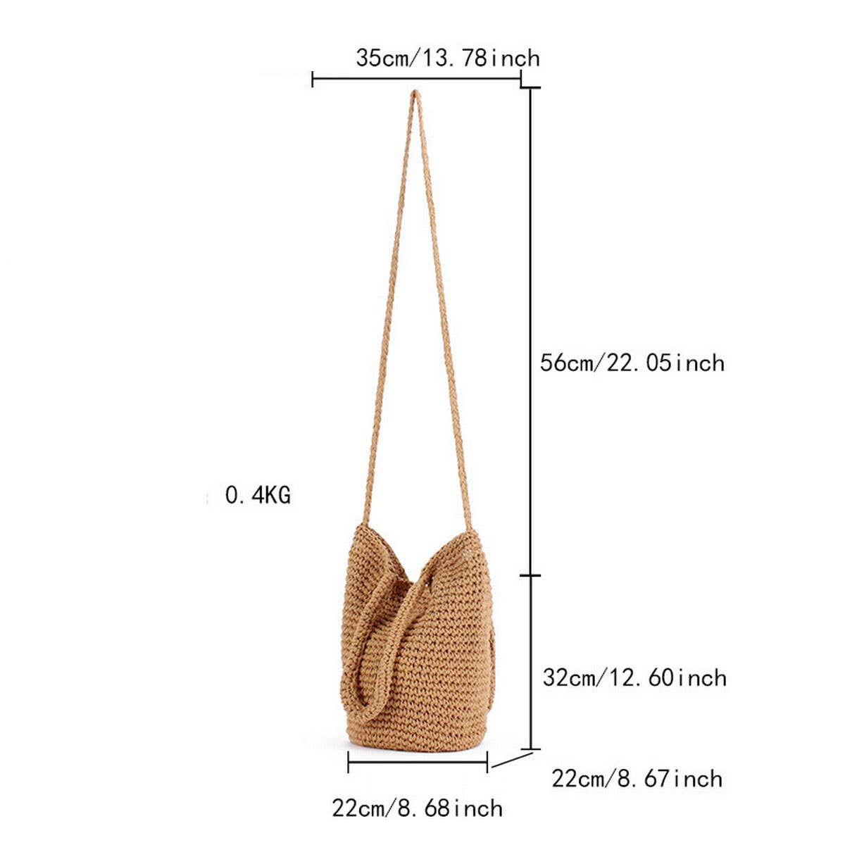 SOLID COLOR SIMPLE BOHEMIAN STYLE HAND WOVEN BAG_CWAB4685