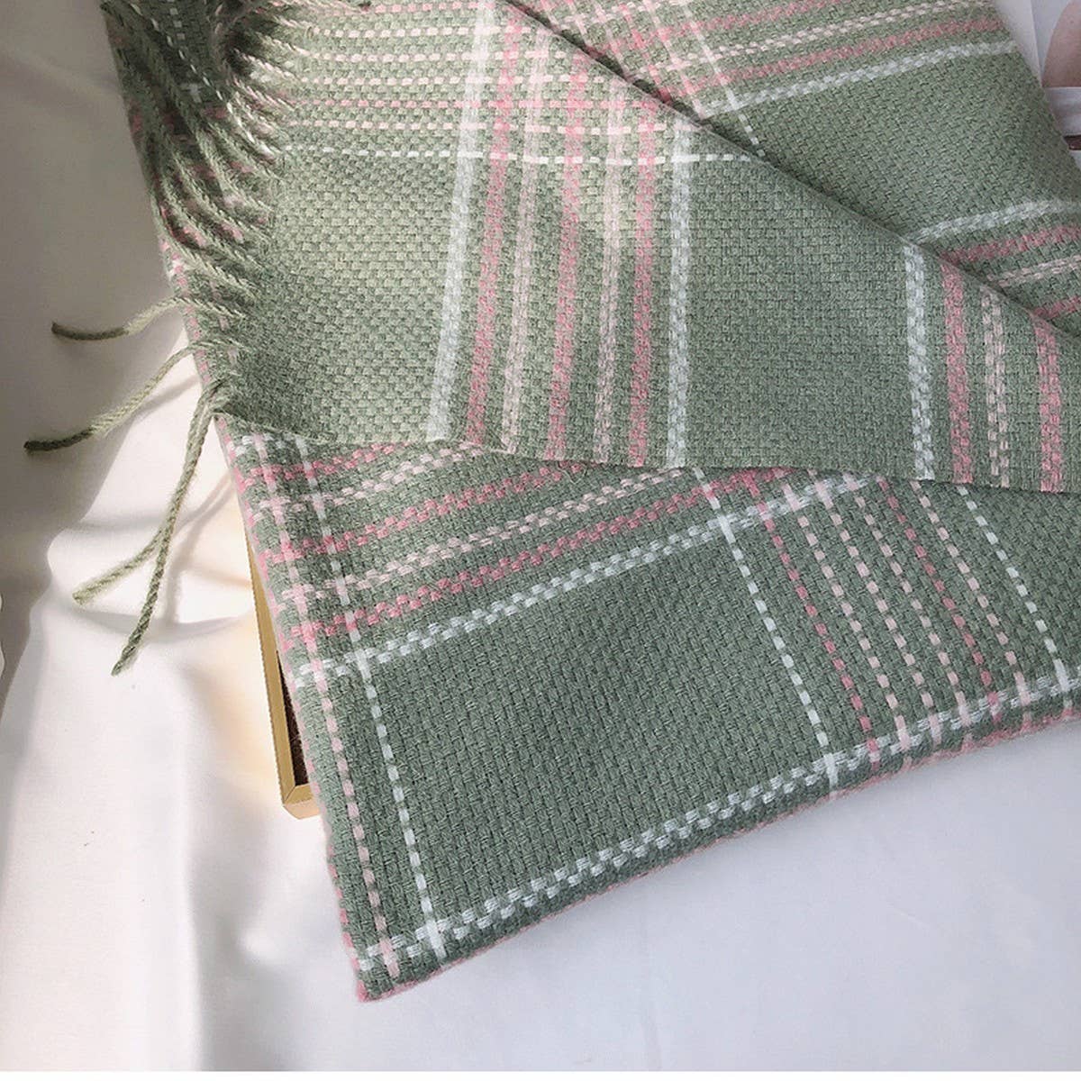 PLAID FAUX CASHMERE SCARF THICK WARM WINTER WRAP_CWASC1453