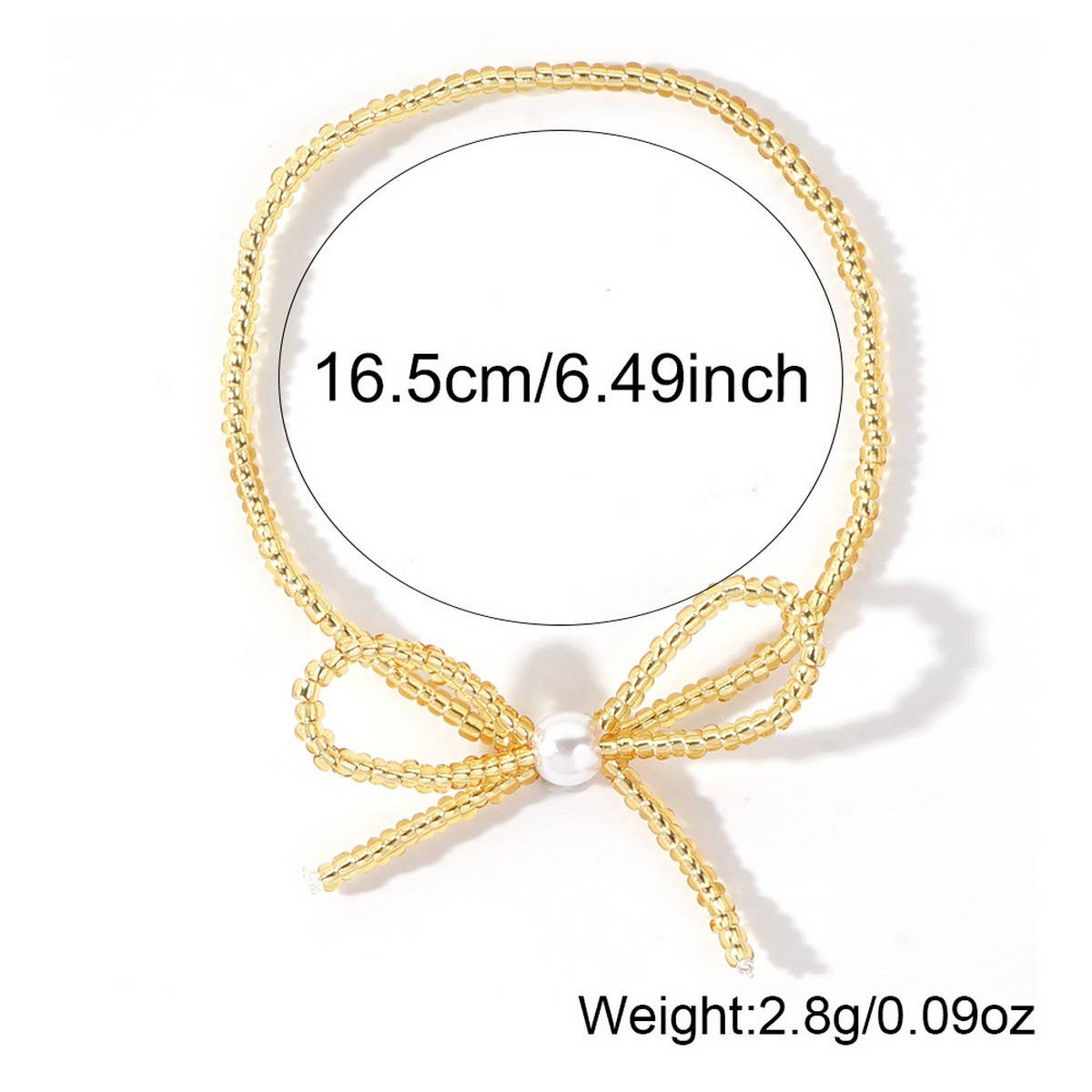 PERSONALIZED SWEET MILLET BEAD BOW BRACELET_CWMM3808