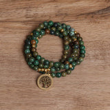 108 GOLDEN TREE OF LIFE PENDANT BEADED BRACELET_CWAJE3943