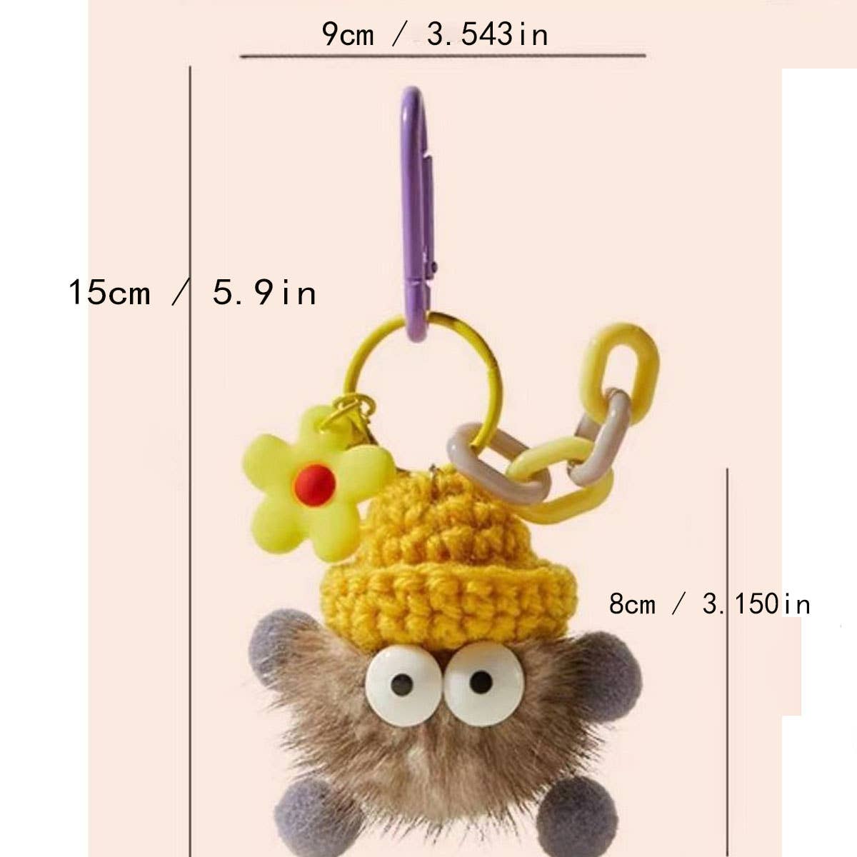 Cwmm10413_Cute Keychain Plush Backpack Bag Charm