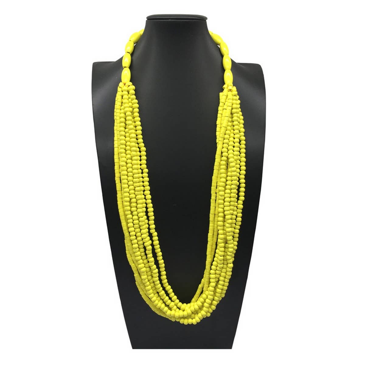 ETHNIC STYLE MULTI LAYERED WOODEN BEAD NECKLACE_CWMM4725