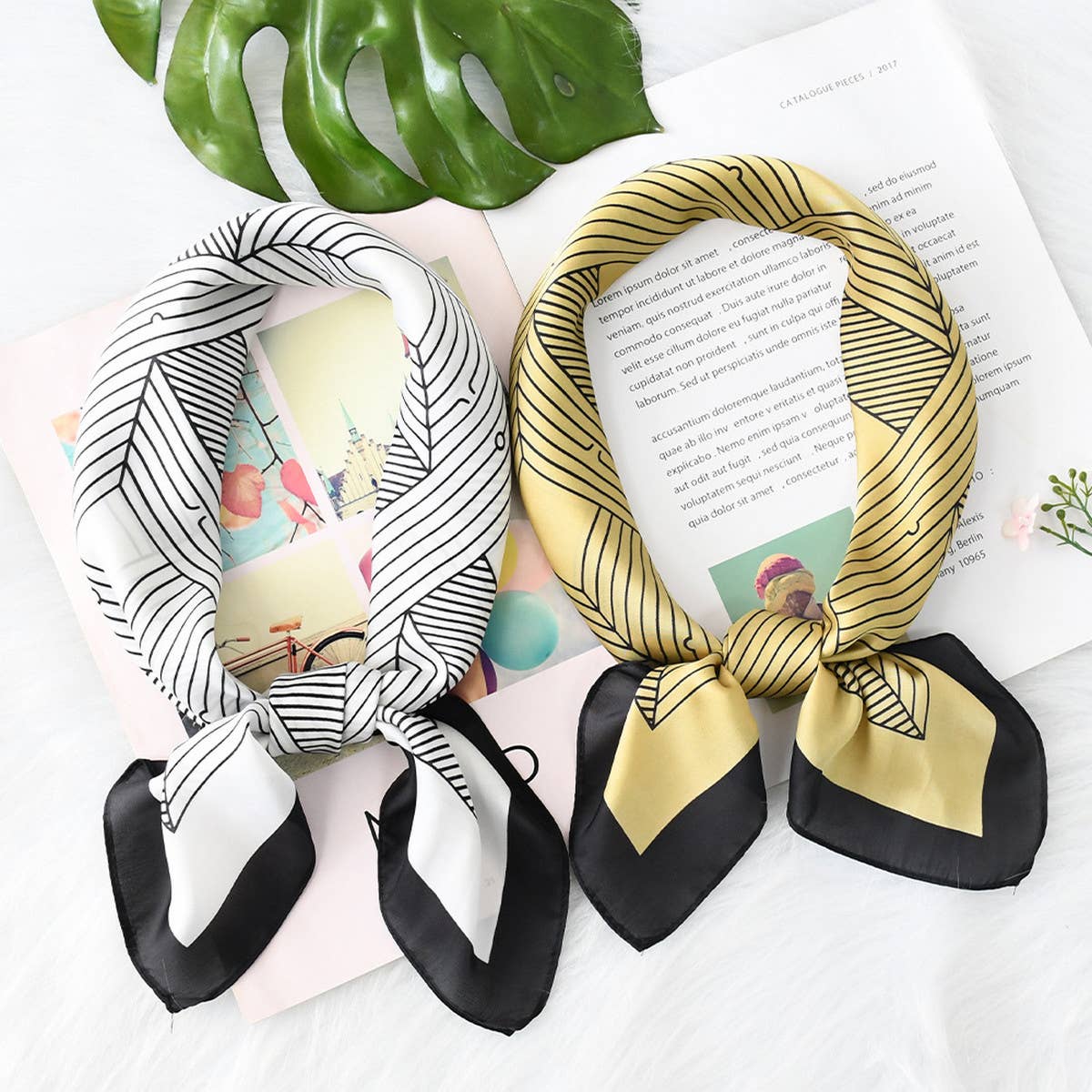 GEOMETRIC SCARF ELEGANT PRINT SQUARE FOR WOMEN_CWASC1166