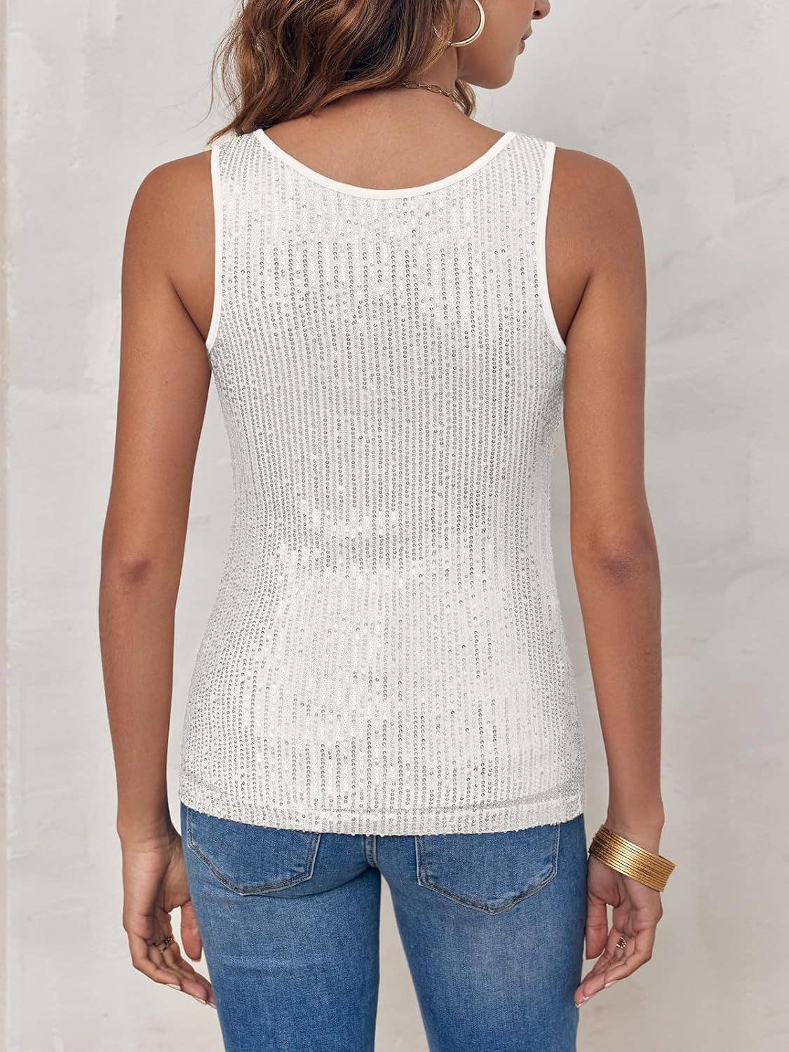 Solid-Color Sequined Casual And Fashionable Vest