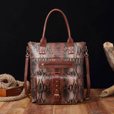 Women Tote Snake Print Shoulder Handbag_Cwab2594