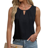 Solid Color Crew Neck Sleeveless Casual Vest