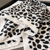 Vintage Leopard Herringbone Linen Headscarf_Cwasc03426