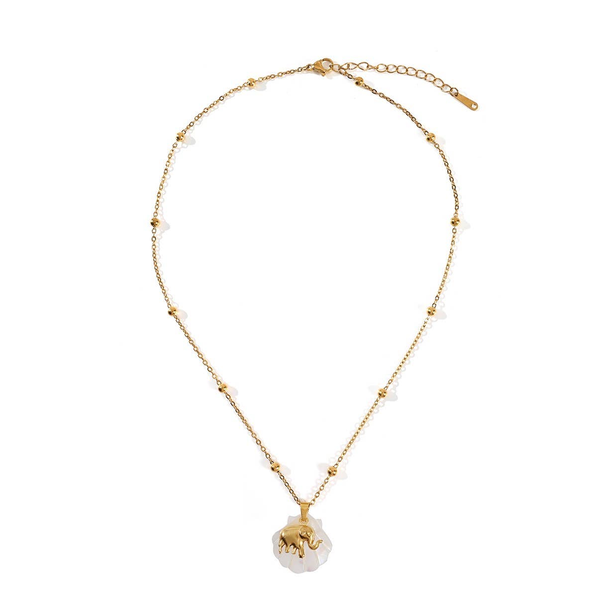 SUMMER BEACH STEEL SHELL STARFISH NECKLACE_CWMM8862