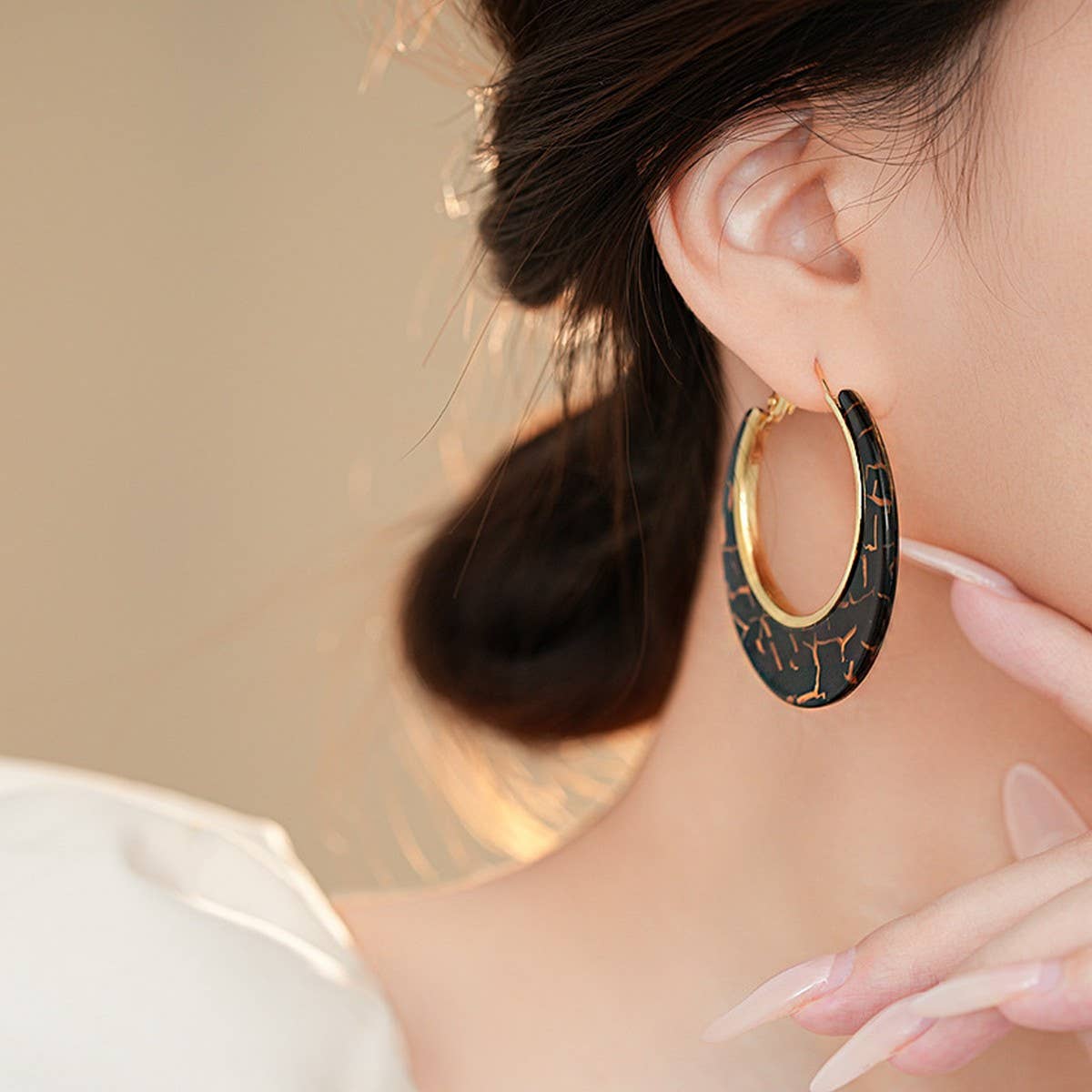 LEOPARD GEOMETRIC VINTAGE EARRINGS_CWAJE2463