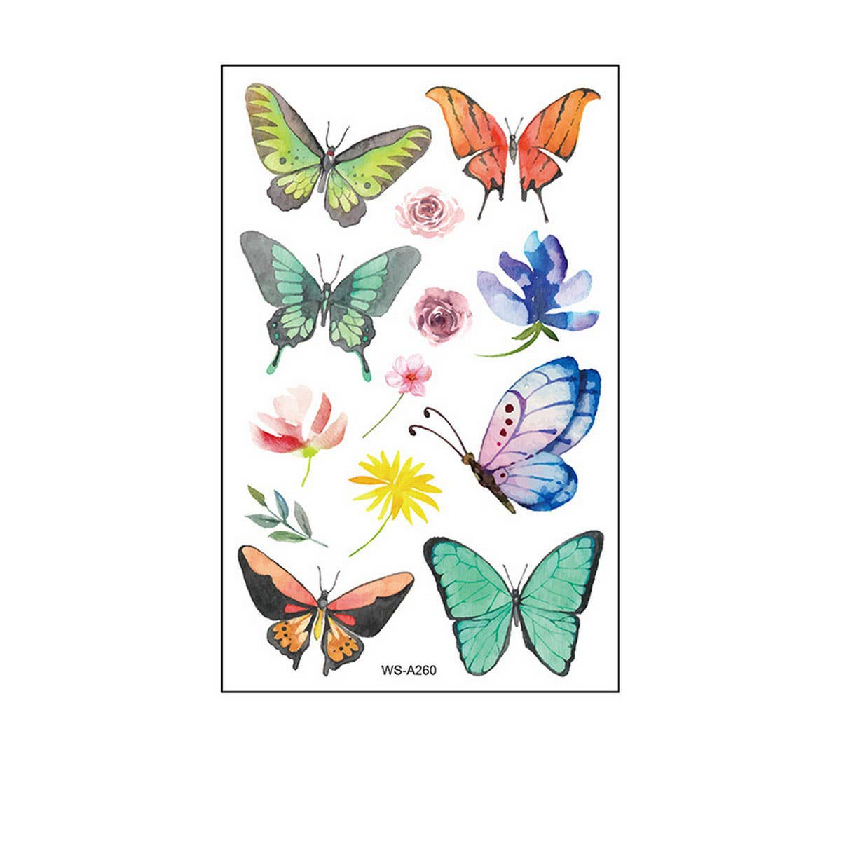 Waterproof Kids Cute Watercolor Butterfly Tattoos_Cwmm8255