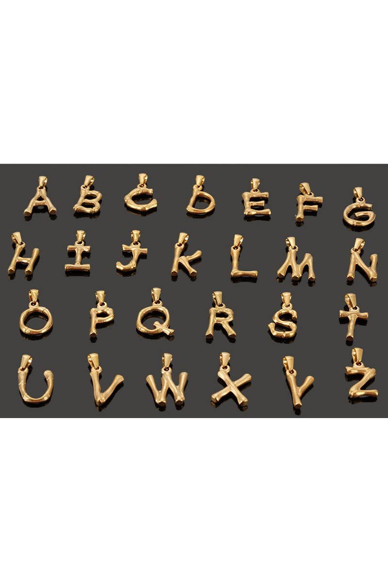 FASHION TEXTURE ALPHABET INITIAL NECKLACE_CWAJE223