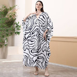 Zebra Print Rayon Beachver-Up Withven Front_Cwmm6158