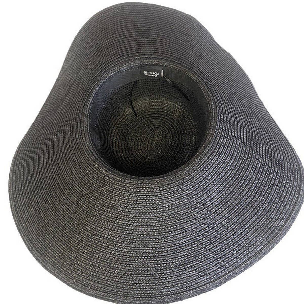 SUMMER TRAVEL STRAW HAT WOMENS LARGE BRIM CASUAL_CWAH1172