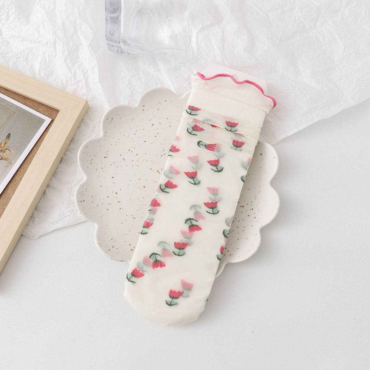 Women Thin Fruit Print Ice Socks_Cwms0423