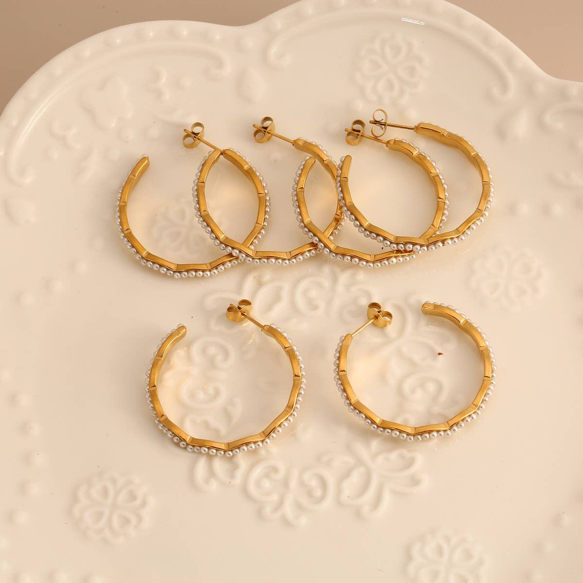 PEARL STAINLESS STEEL EARRINGS LUXURY DESIGN_CWMM8898