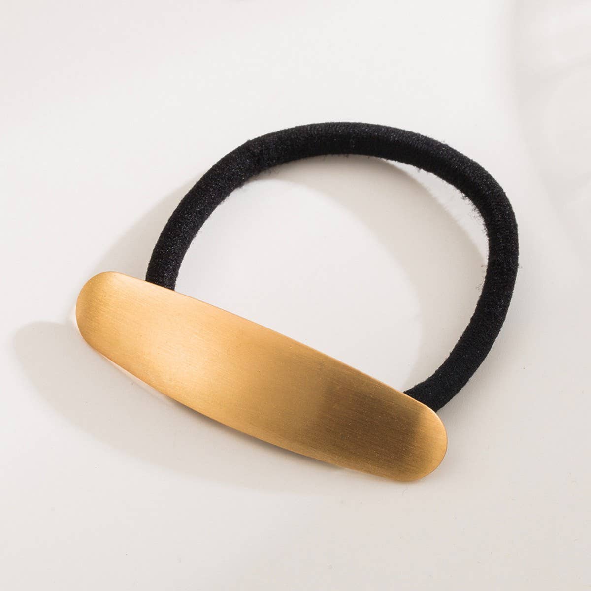 BRUSHED METAL GEOMETRIC ELASTIC HAIR TIE_CWAHA6245