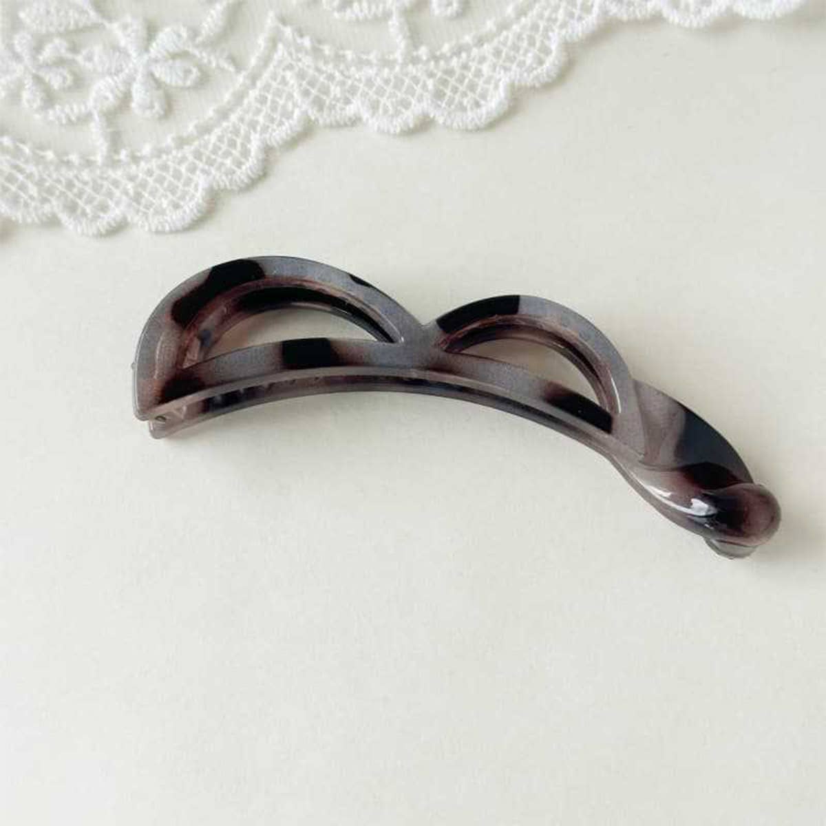 Bow Banana Hair Clip Elegant Ponytail Holder_Cwaha07559
