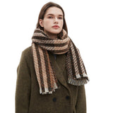 STRIPED JACQUARD SCARF UNISEX WINTER SHAWL_CWASC0866
