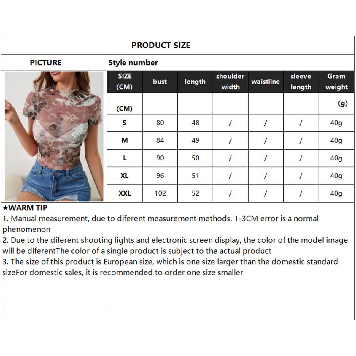 FLORAL PRINT MESH TOP WITH RUFFLE DETAILING_CWTBLS1510