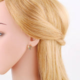 COLORED ZIRCON CROSS EARRINGS_CWAJE0987