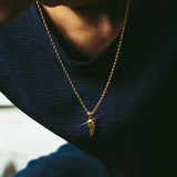 STAINLESS STEEL MENS WING PENDANT NECKLACE_CWMM5558