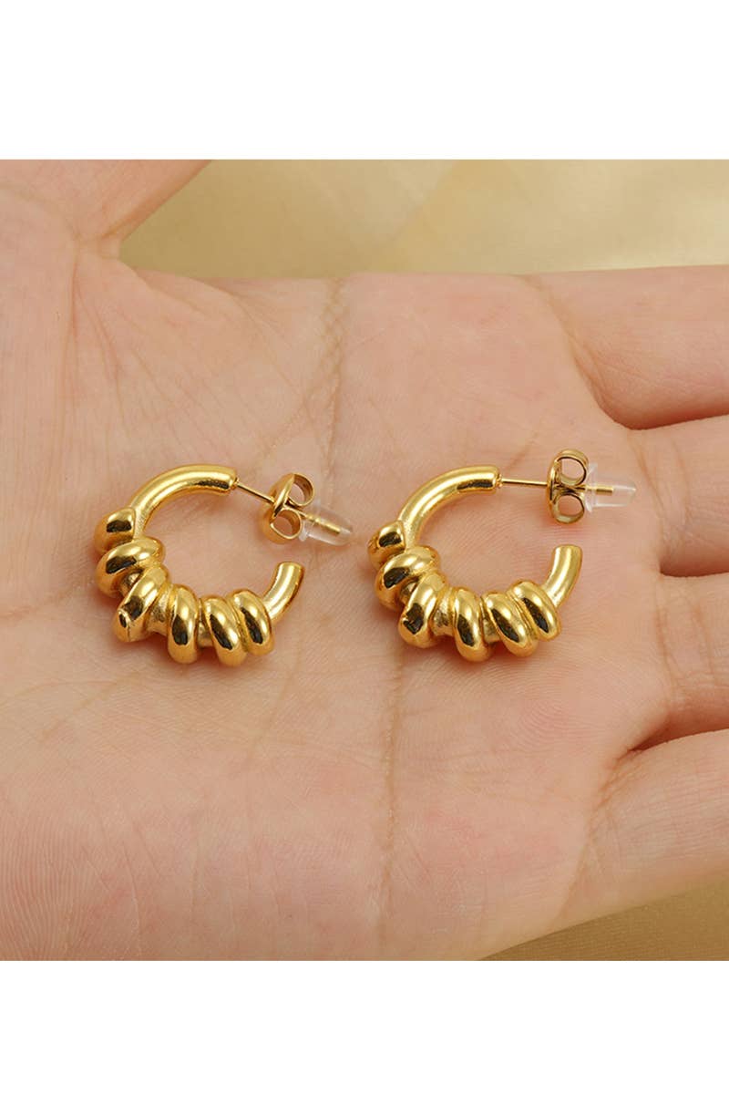 18K Gold Plated Stainless Steel Earrings_Cwaje0389