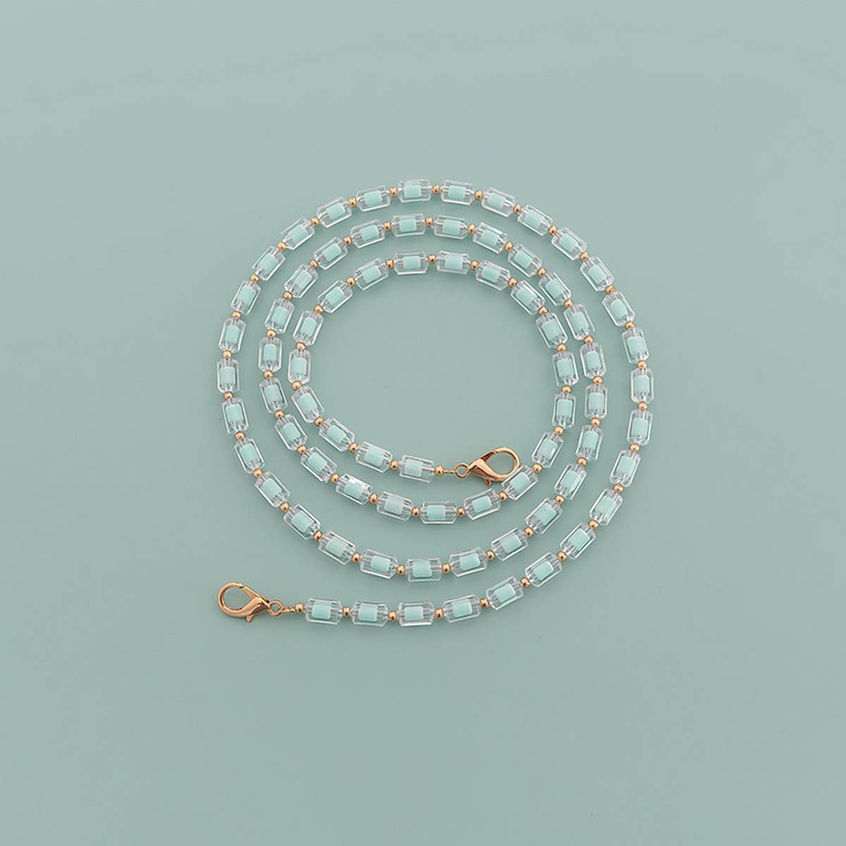 RAINBOW BEAD LONG BEADED CHAIN BAG STRAP_CWMM5114