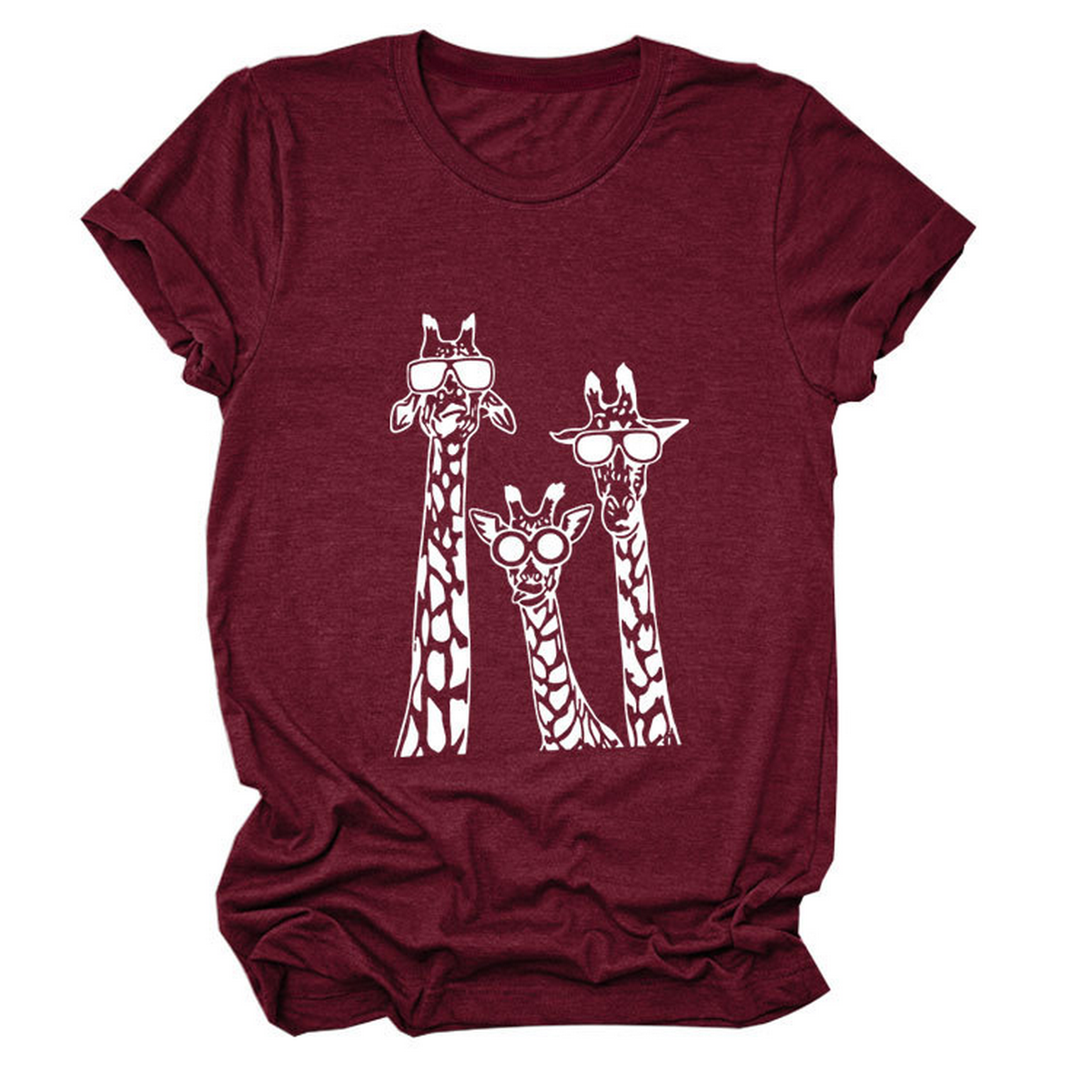 Womens Giraffe Print Casual Summer T-Shirt