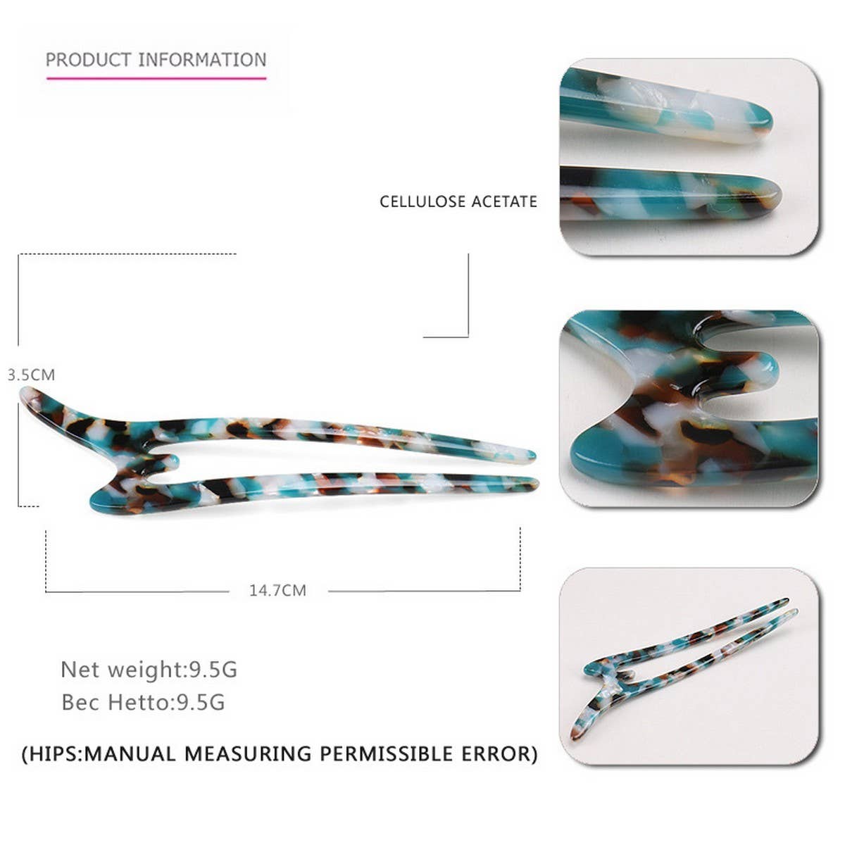 ACETATE LEOPARD PRINT U SHAPED HAIRPIN_CWAHA4228
