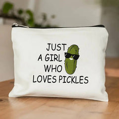 CUCUMBER LETTER DOUBLE SIDED PRINTED COSMETIC BAG_CWAB1783