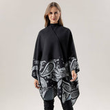 CASHEW FLOWER SHAWL SLIT CAPE DOUBLE SIDED SCARF_CWASC2222