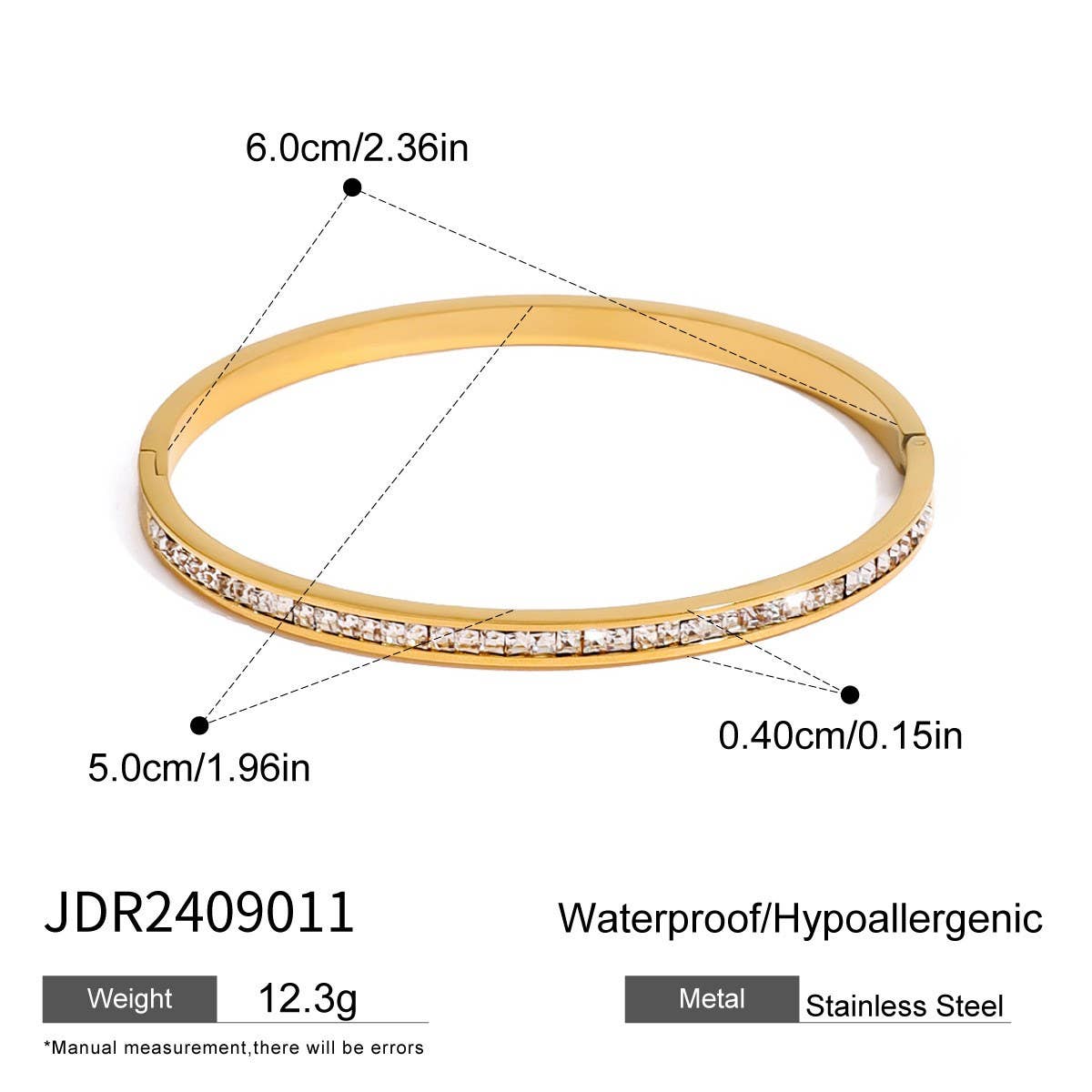 LUXURY ZIRCON CLASP BRACELET IN STAINLESS STEEL_CWAJE4656