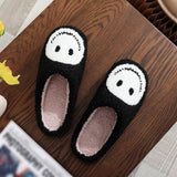 HALLOWEEN SMILEY FACE EMBROIDERED COTTON SLIPPERS_CWSHS0858