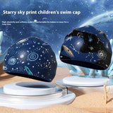 BOYS XL SILICONE SWIM CAP GALAXY PRINT COMFY FIT_CWMM6785