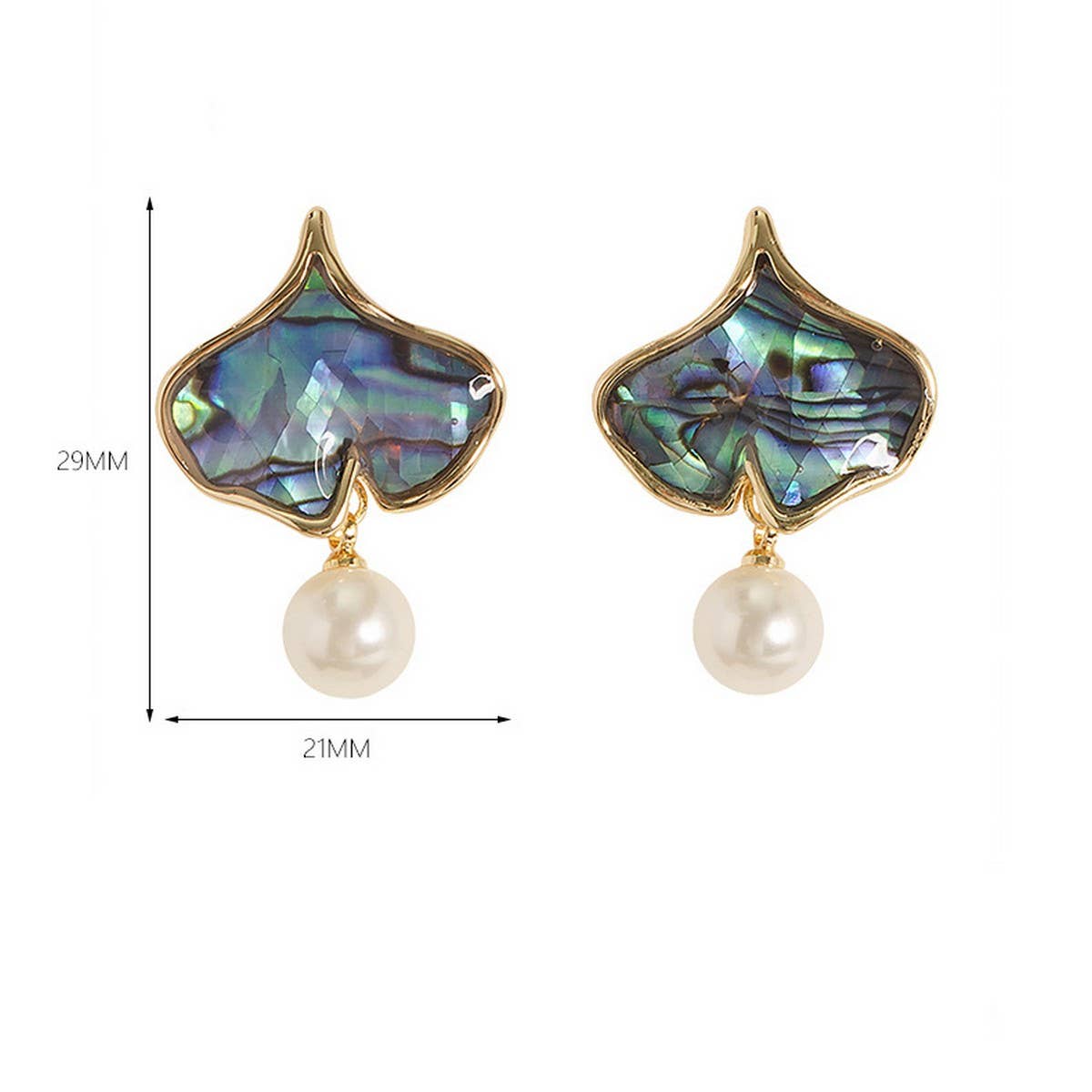 SWEET HEART ABALONE PEARL PENDANT EARRINGS_CWMM4324