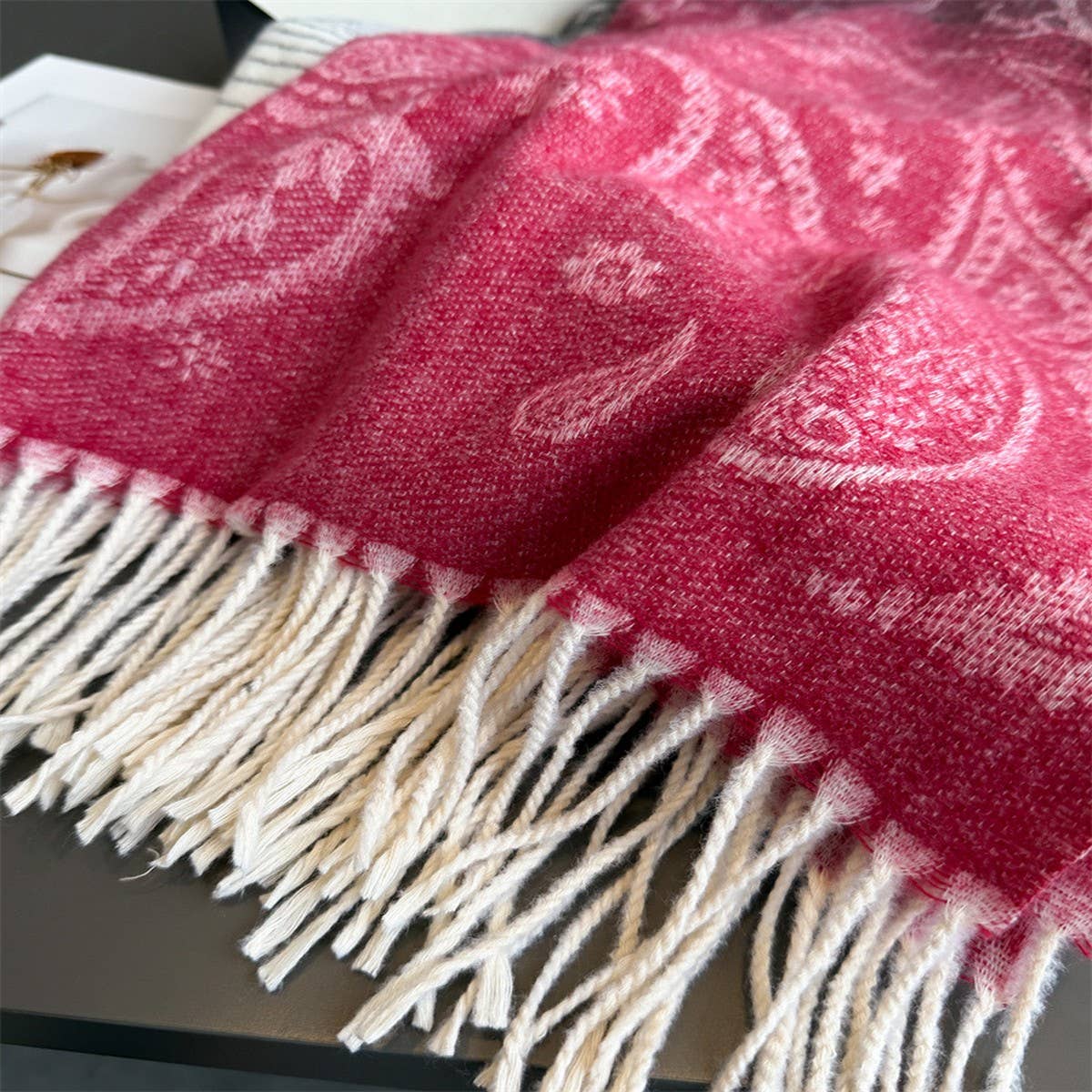 Autumn Winter Paisley Colorblock Tassel Scarf_Cwasc03274
