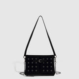 Vintage Suede Chain Studded Envelope Bag_Cwab5698